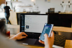 An online business owner managing his daily operations
