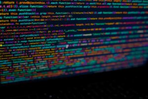 close up of a computer screen with code on it